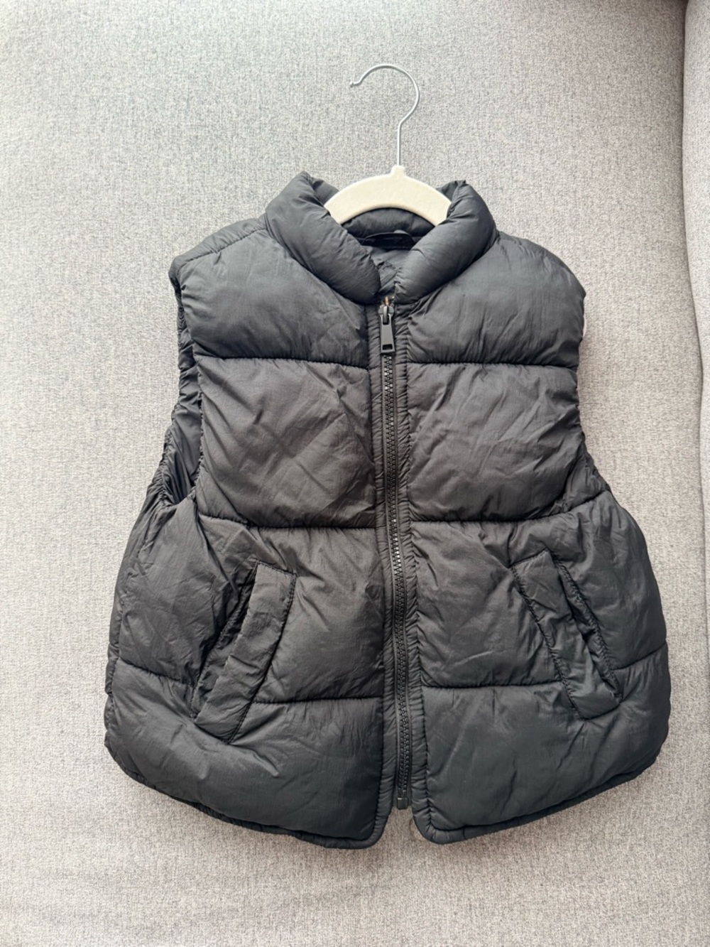 Zara Toddler Black Quilted Puffer Vest - Sleeveless Zip Front